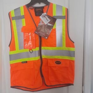 PIONEER Orange Safety Vest with Reflective Stripes